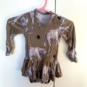 Posh Peanut Elephant Twirl Bodysuit, 0-3 months